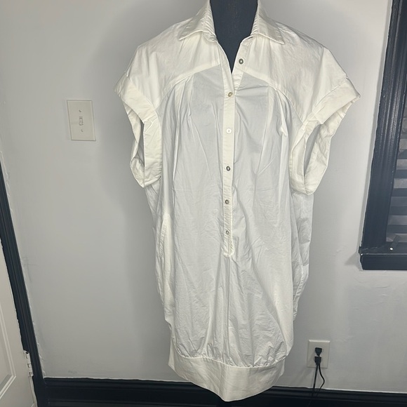 ZARA White Button-Up Shirt Dress - Picture 3 of 15